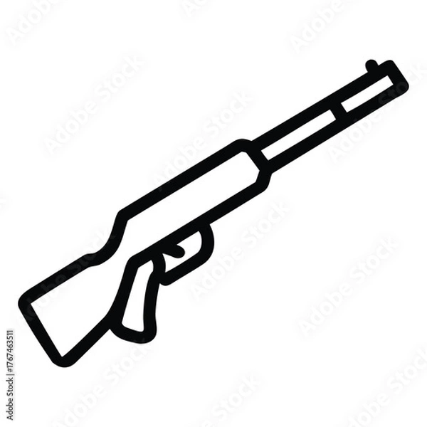 Obraz a rifle silhouette vector icon design with a white background	
