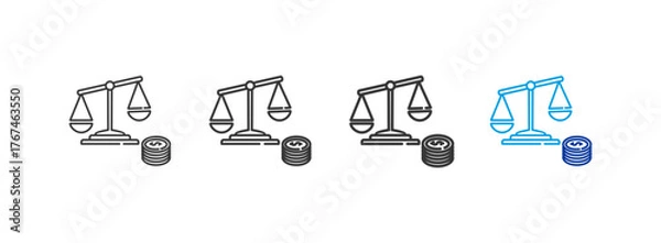 Fototapeta balance icons with different thickness and color lines on a white background