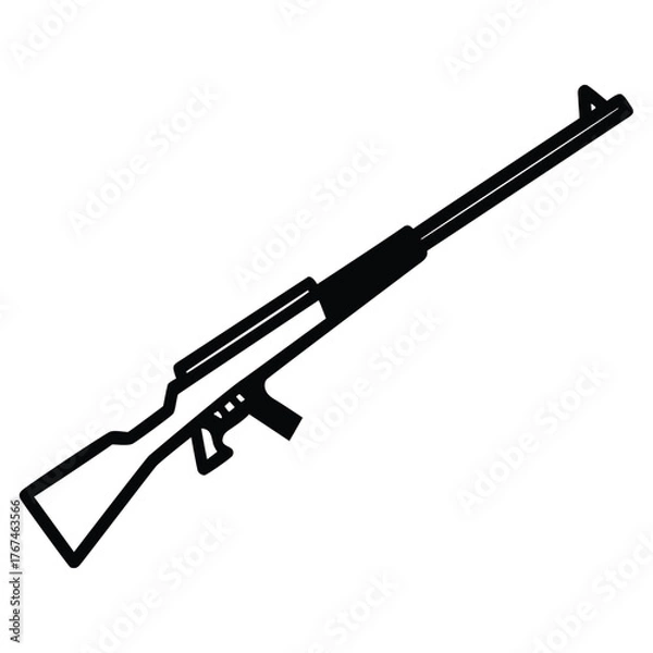 Obraz a rifle silhouette vector icon design with a white background	
