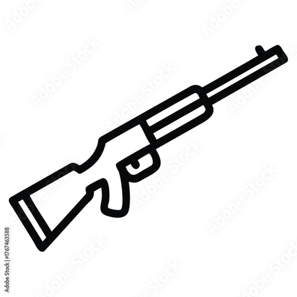 Obraz a rifle silhouette vector icon design with a white background	
