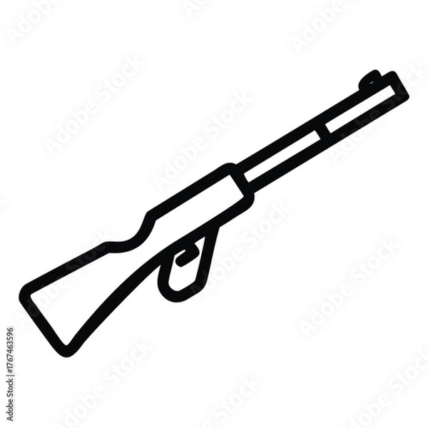 Obraz a rifle silhouette vector icon design with a white background	
