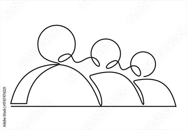 Fototapeta thin line teamwork icon like virtual webinar or chatroom. simple outline trend modern thought logotype graphic lineart stroke art design isolated on white. concept of three people