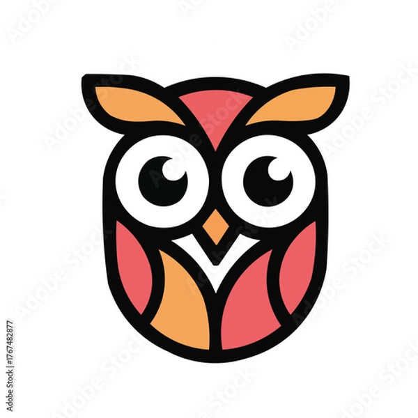 Obraz Owl logo with silhouette style design vector