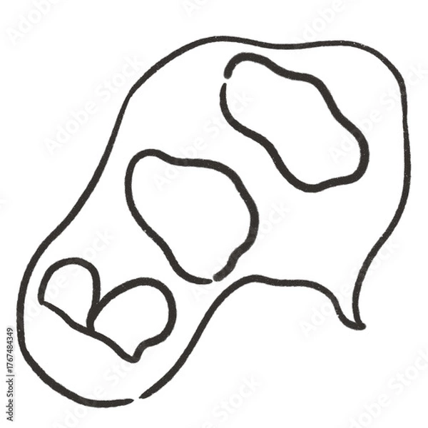 Fototapeta boo word in bubble dialog png no background black ink doodle