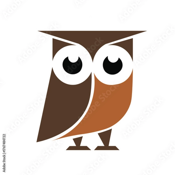 Obraz Owl logo with silhouette style design vector