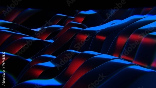 Fototapeta Abstract Wavy Patterns in Blue and Red