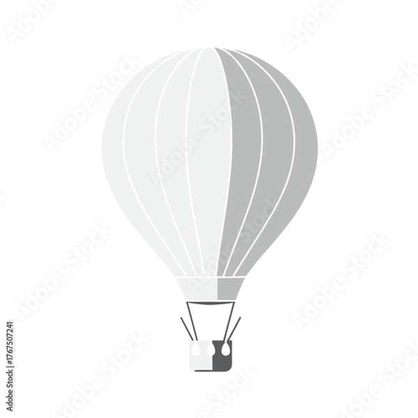 Obraz Simple Gray Hot Air Balloon Illustration for Travel and Adventure Concepts