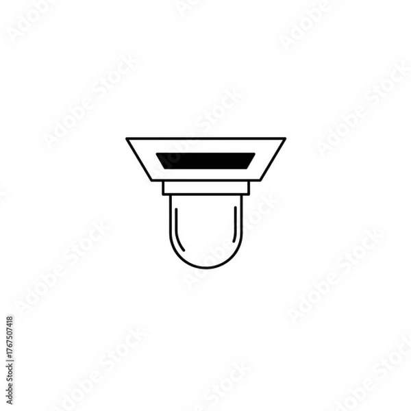 Fototapeta Simple Line Drawing of a Recessed Ceiling Light Fixture
