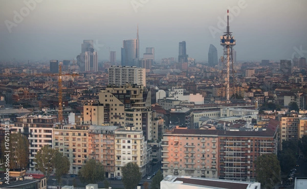 Obraz Skyline Milano nello smog