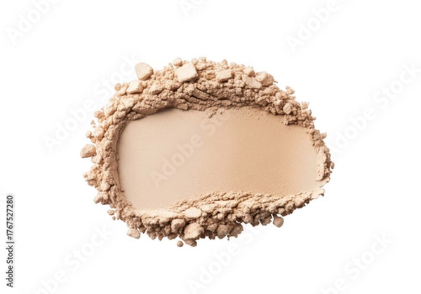 Obraz A swatch of light beige powder foundation isolated on a transparent background