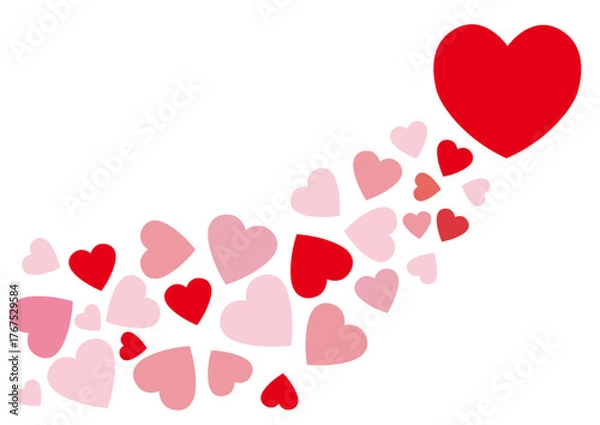 Obraz heart pink pattern design on white background illustration vector