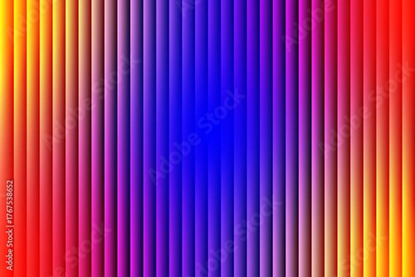 Fototapeta Vibrant rainbow gradient of vertical stripes with a blue center