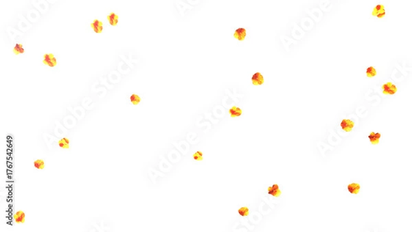 Fototapeta 背景透過で黄色の日日草が舞うイラスト