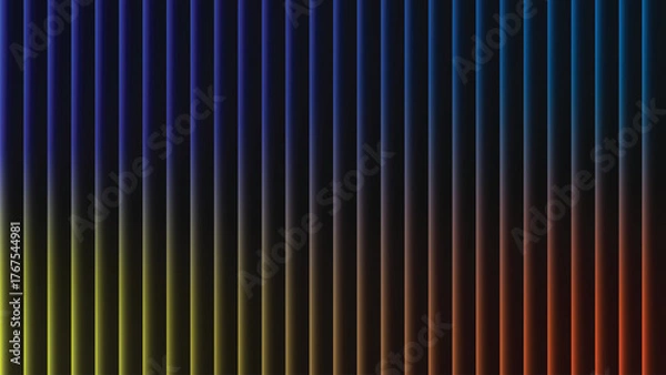 Obraz Vibrant vertical lines illuminate a dark abstract background with a smooth gradient color shift, creating a modern and futuristic design aesthetic