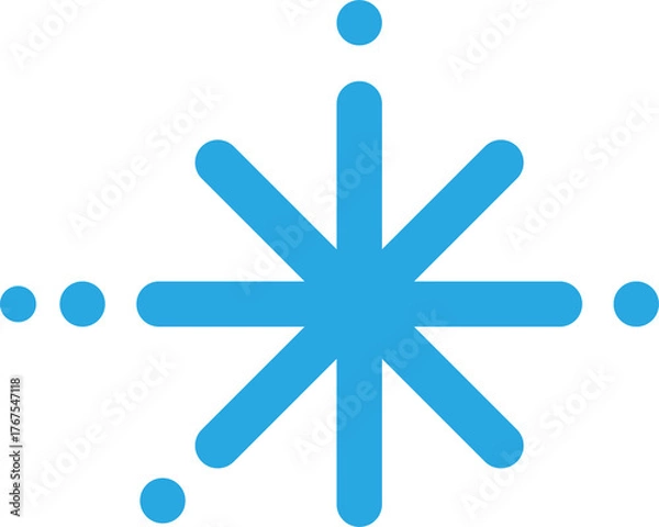 Fototapeta blue snowflake icon