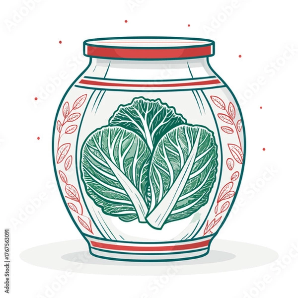 Fototapeta Create Bold Stroke Korean Kimchi Jar With High-Quality Stock Image Ideal for Marketing