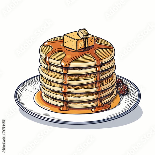 Fototapeta Depicting Create Bold Stroke American Pancakes Stack Dynamic Professional Photo