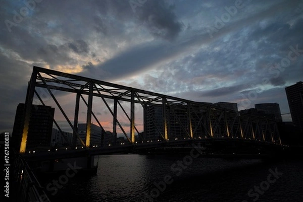 Obraz 夕暮れの橋