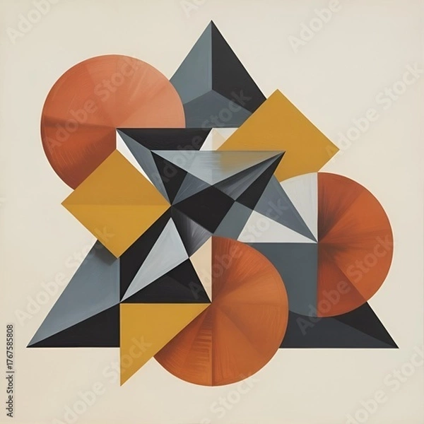 Obraz Terracotta Geometry - Abstract Gouache