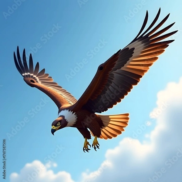 Obraz A majestic flying Eagle with outstretched wings