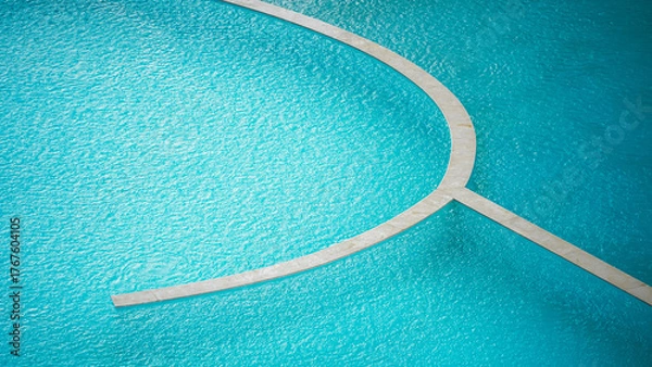 Obraz Minimalist Pool Curve with Raindrops