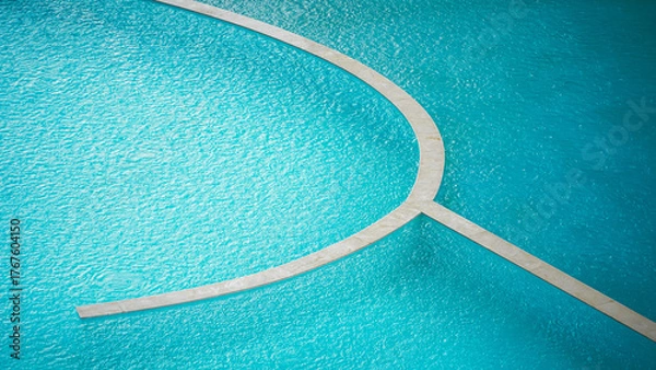 Obraz Minimalist Pool Curve with Raindrops