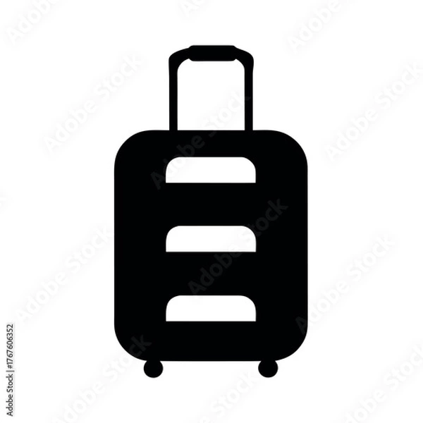 Fototapeta Black suitcase for travel isolated on white