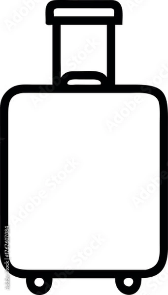 Fototapeta Black suitcase for travel isolated on white