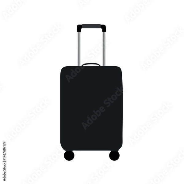 Obraz Black suitcase for travel isolated on white
