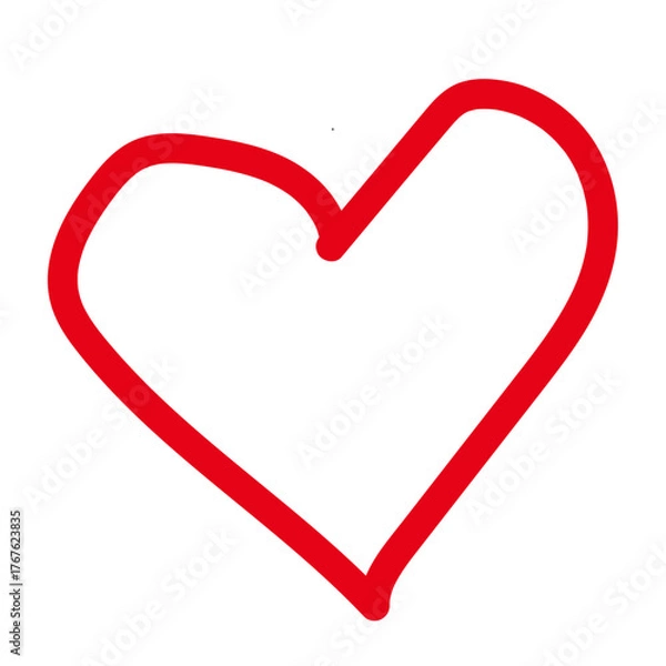 Fototapeta red heart on white background