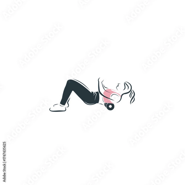Fototapeta Yoga and Pilates poses , stylized vector symbols, health care and fitness concept vector illustration, suitable for your design need, logo.