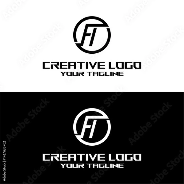 Obraz creative letter logo ft design vector