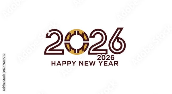 Obraz Festive 2026 New Year Celebration Design with Modern Typography.