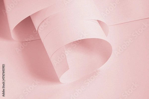 Fototapeta Long sheets of paper from a roll of pink tone.