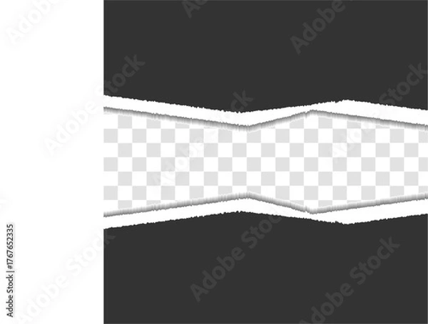 Fototapeta Torn Paper Edge Texture Isolated on White Background