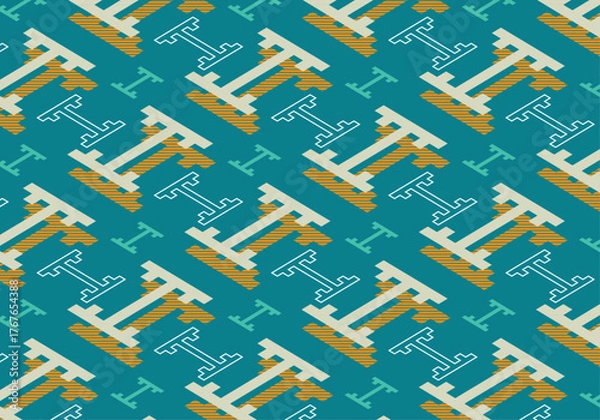 Fototapeta シンプルな和柄　紗綾形