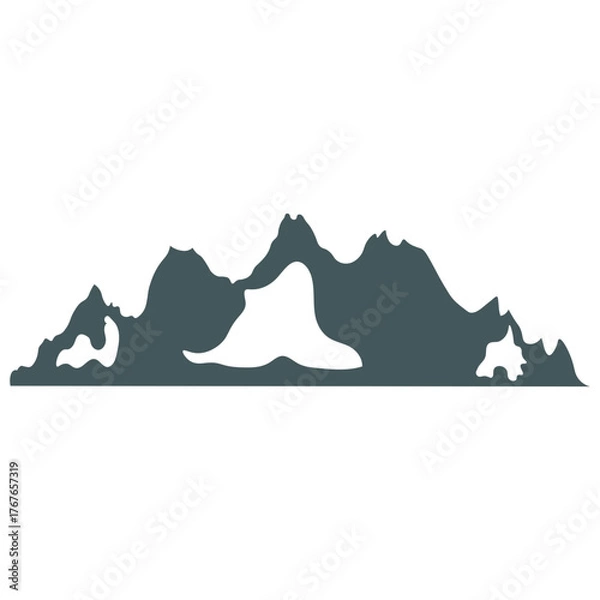 Obraz Mountain Illustration in Flat Design. Isolated Vector