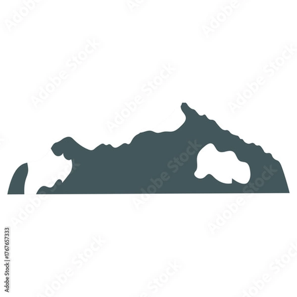 Fototapeta Mountain Illustration in Flat Design. Isolated Vector