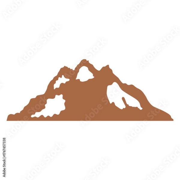 Fototapeta Mountain Illustration in Flat Design. Isolated Vector