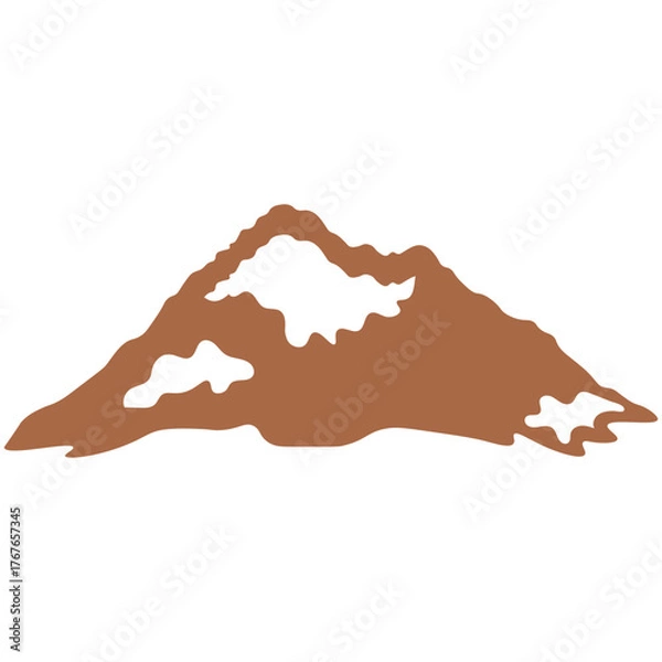 Obraz Mountain Illustration in Flat Design. Isolated Vector