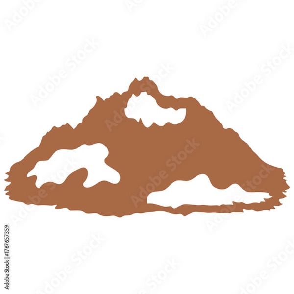 Obraz Mountain Illustration in Flat Design. Isolated Vector