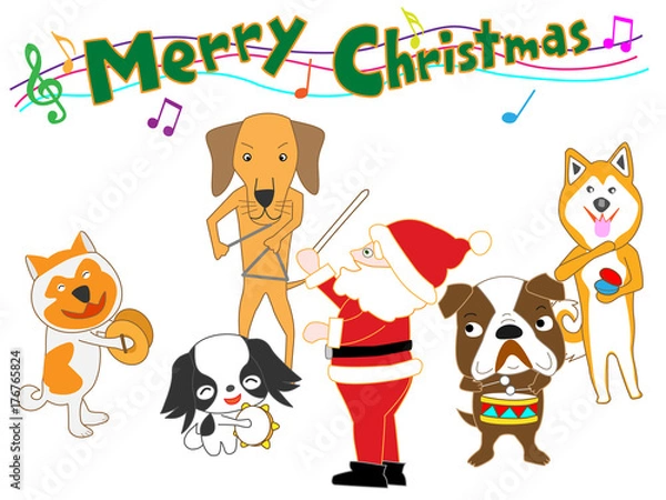 Fototapeta 犬のクリスマスコンサート