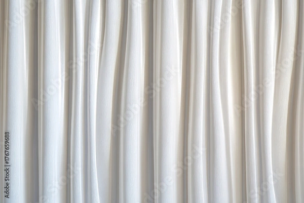 Obraz Flying white silk textile fabric flag background. Smooth elegant white Satin Isolated on Background for grand opening ceremony. White curtain.