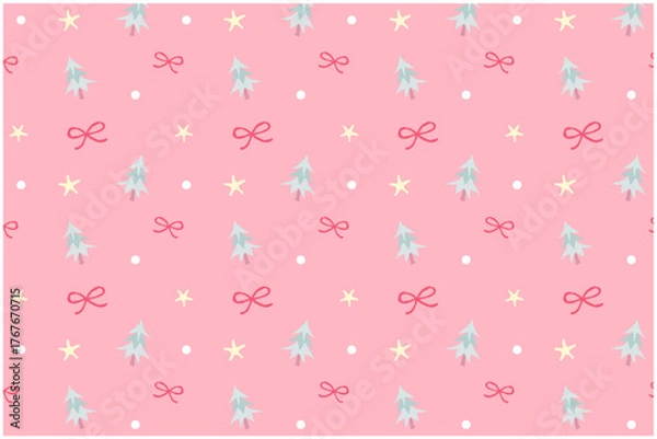 Obraz ピンクのクリスマスパターン