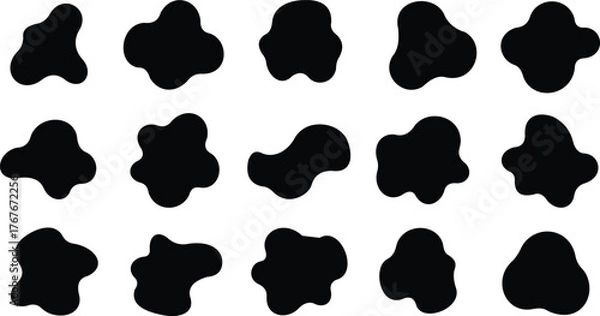 Obraz Abstract organic blob shape set in minimalist fluid design, modern liquid forms, smooth gradient elements, geometric, trendy, decorative vector