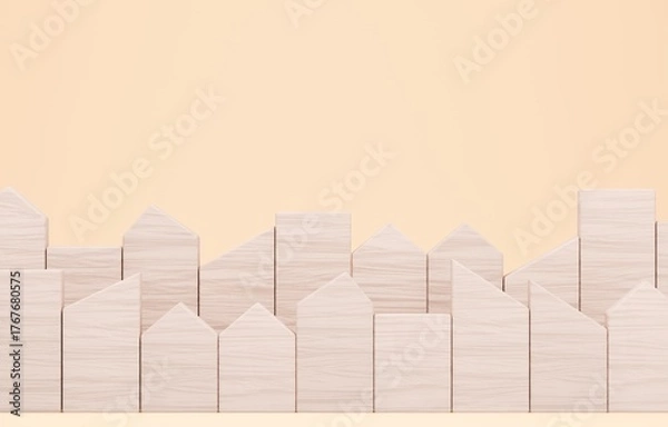 Fototapeta 3D画像_積み木の家