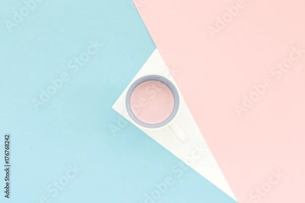 Obraz Light blue and pink minimal geometric background
