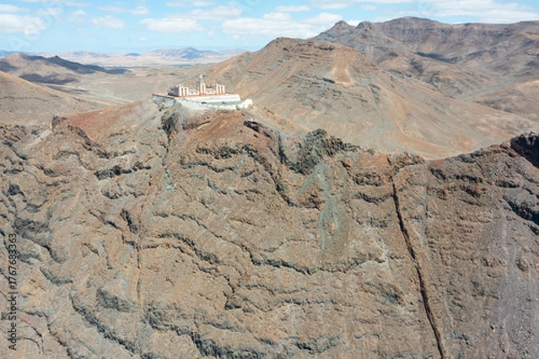Obraz Aerial View of La Entallada Lighthouse on the Cliffs of Fuerteventura, Canary Islands
