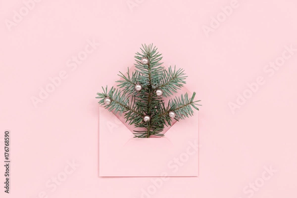 Obraz Choinka w różowej kopercie