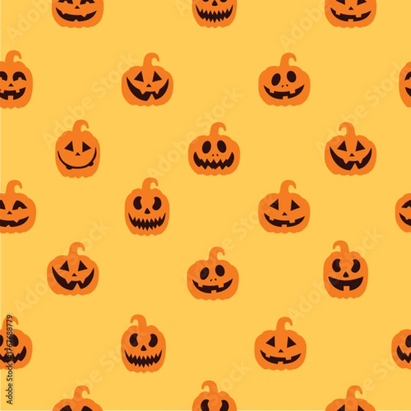 Obraz Seamless pattern with Halloween Pumpkin Silhouettes